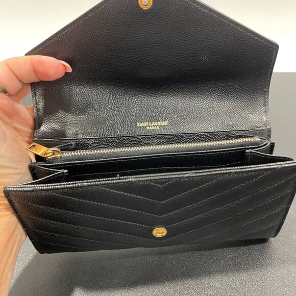 Saint Laurent Cassandre Matelasse Large Flap Wallet Chevron (JB1308) - Picture 6 of 9